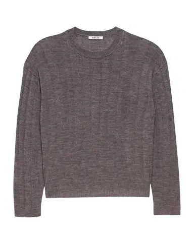 Helmut Lang Men's Wide-Rib Wool and Nylon Crewneck Sweater | Thumbnail 1 Helmut Lang Men's Wide-Rib Wool and Nylon Crewneck Sweater | Thumbnail 1
