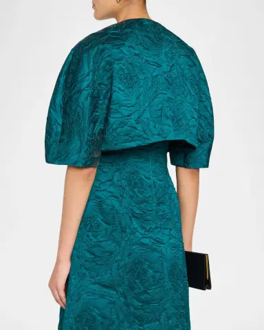 Rickie Freeman for Teri Jon Jacquard Embossed Cropped Bolero Jacket | Thumbnail 3