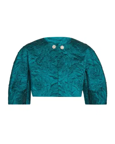 Rickie Freeman for Teri Jon Jacquard Embossed Cropped Bolero Jacket | Thumbnail 1