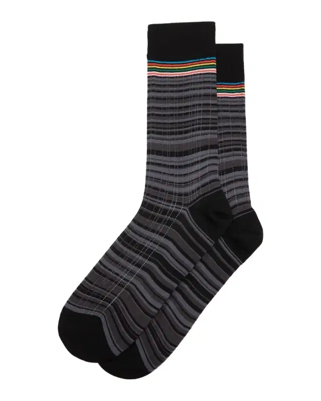 Paul Smith Men's Maury Signature Stripe Mid-Calf Socks