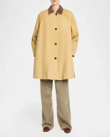 The Row Ina Corduroy Collar Single-Breasted Car Coat | Thumbnail 2