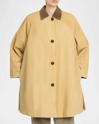 The Row Ina Corduroy Collar Single-Breasted Car Coat | Thumbnail 4