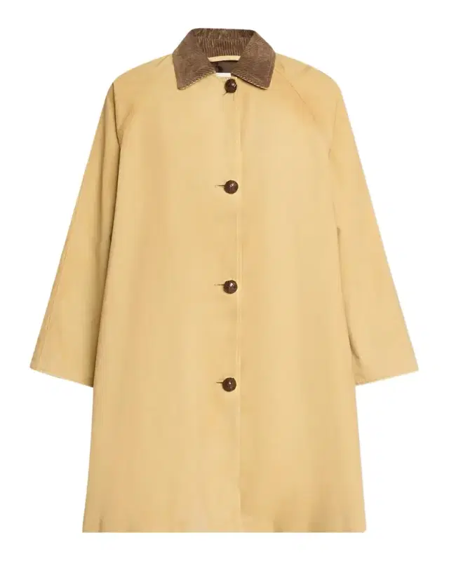 The Row Ina Corduroy Collar Single-Breasted Car Coat