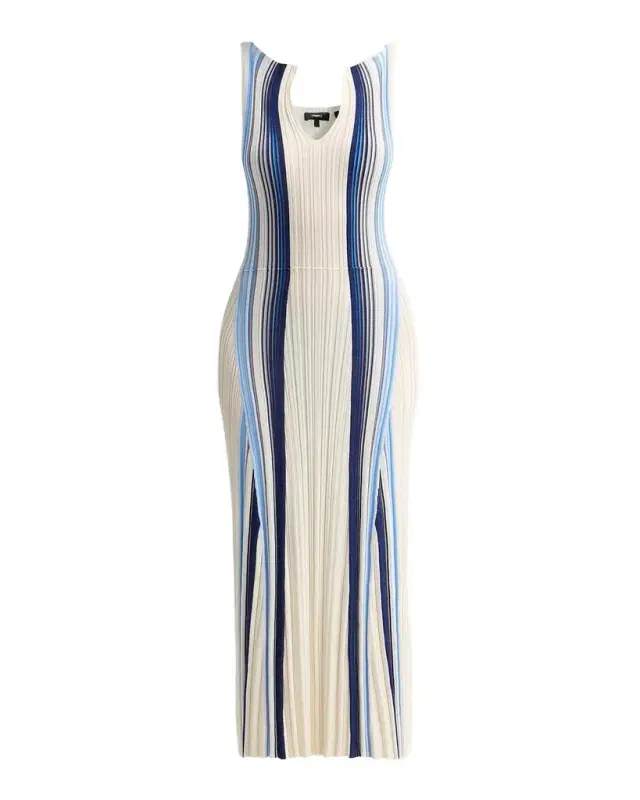 Theory Textured Stripe Midi Dress