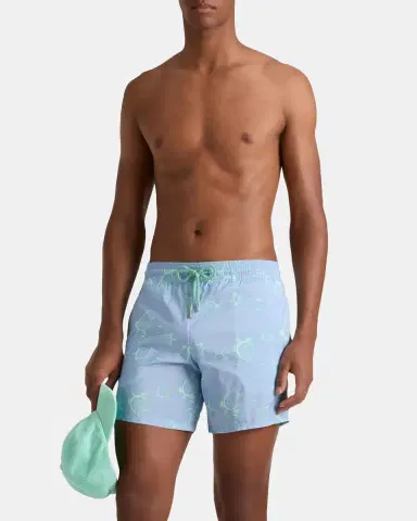Vilebrequin Men's Bubbles and Turtles Packable Swim Trunks | Thumbnail 2