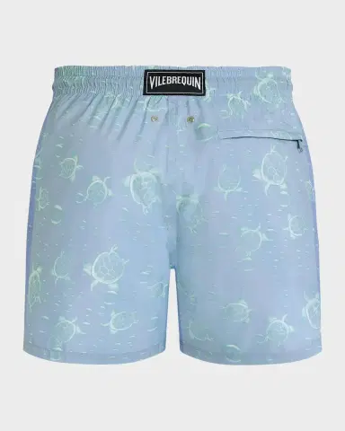Vilebrequin Men's Bubbles and Turtles Packable Swim Trunks | Thumbnail 4