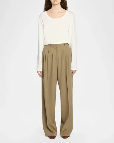 The Row Kalto Scoop-Neck Cotton Jersey Long-Sleeve T-Shirt | Thumbnail 2