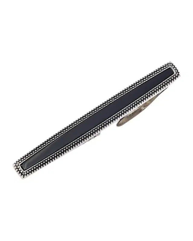 Link Up Men's Onyx Dotted Frame Tie Bar