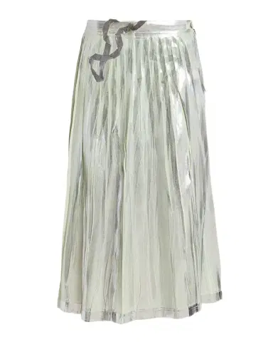 MM6 MAISON MARGIELA Pleated Metallic Silk Midi Skirt | Thumbnail 1