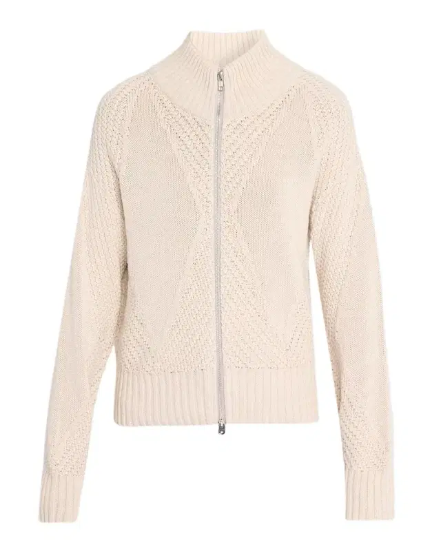 Autumn Cashmere Diamond Mixed-Stitch Mock Turtleneck Sweater