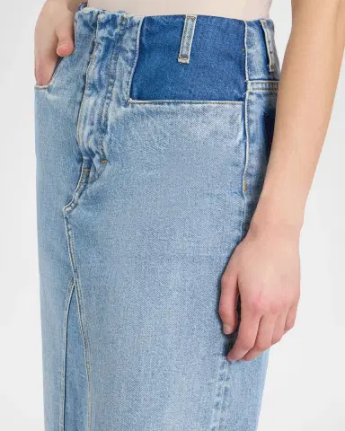 MM6 MAISON MARGIELA Two-Tone Denim Maxi Skirt | Thumbnail 5