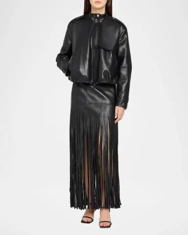 Toccin Soren Fringed Faux Leather Mini Skirt | Thumbnail 2 Toccin Soren Fringed Faux Leather Mini Skirt | Thumbnail 2