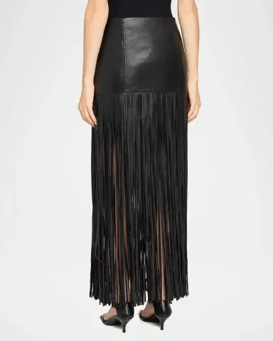 Toccin Soren Fringed Faux Leather Mini Skirt | Thumbnail 3 Toccin Soren Fringed Faux Leather Mini Skirt | Thumbnail 3