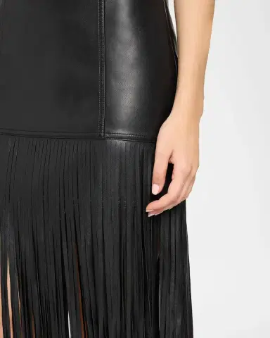 Toccin Soren Fringed Faux Leather Mini Skirt | Thumbnail 5 Toccin Soren Fringed Faux Leather Mini Skirt | Thumbnail 5