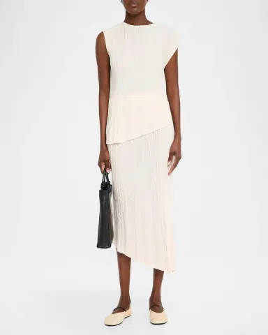 Issey Miyake Unfurling Pleats Sleeveless Asymmetric Top | Thumbnail 2