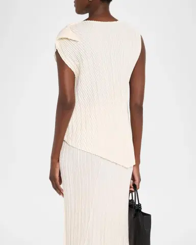 Issey Miyake Unfurling Pleats Sleeveless Asymmetric Top | Thumbnail 3