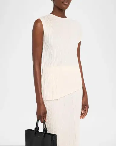 Issey Miyake Unfurling Pleats Sleeveless Asymmetric Top | Thumbnail 4