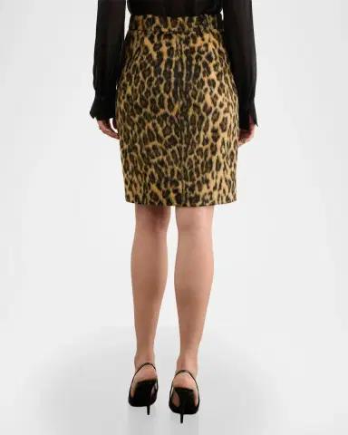 Toccin Noelle Leopard Faux Fur Knee-Length Skirt | Thumbnail 3 Toccin Noelle Leopard Faux Fur Knee-Length Skirt | Thumbnail 3