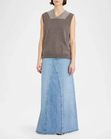 Maison Margiela Two-Tone Virgin Wool Knit Vest | Thumbnail 2 Maison Margiela Two-Tone Virgin Wool Knit Vest | Thumbnail 2