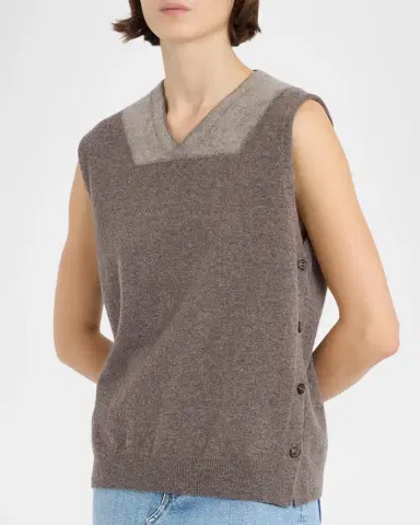 Maison Margiela Two-Tone Virgin Wool Knit Vest | Thumbnail 4 Maison Margiela Two-Tone Virgin Wool Knit Vest | Thumbnail 4