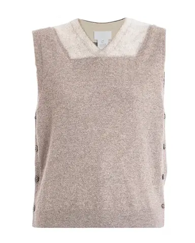 Maison Margiela Two-Tone Virgin Wool Knit Vest | Thumbnail 1 Maison Margiela Two-Tone Virgin Wool Knit Vest | Thumbnail 1