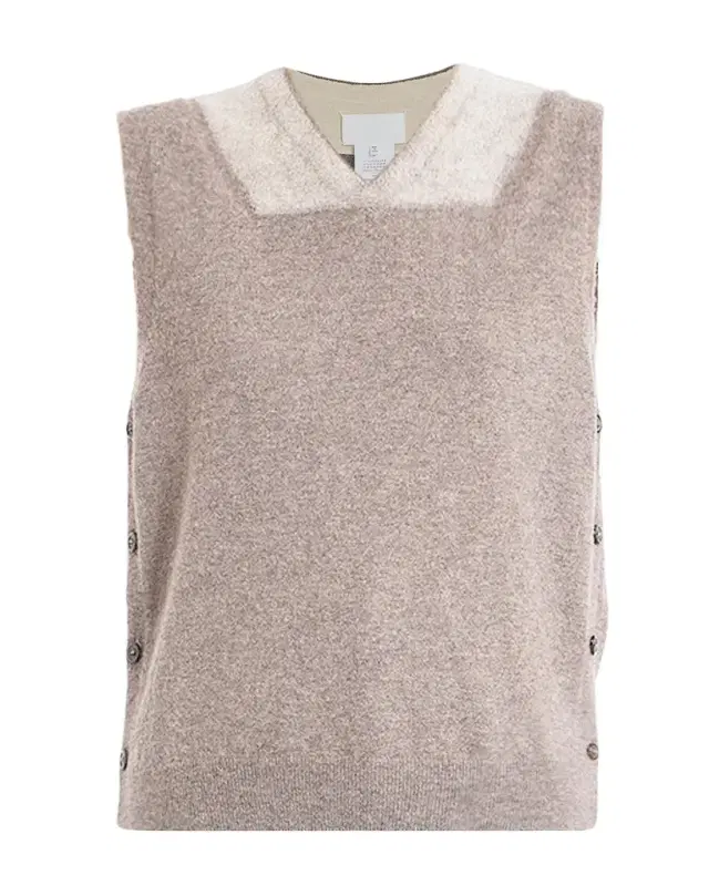 Maison Margiela Two-Tone Virgin Wool Knit Vest