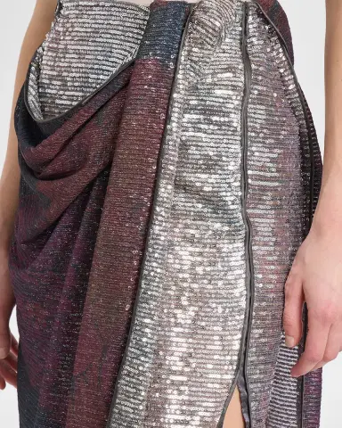 MM6 MAISON MARGIELA Sequined Draped Midi Skirt | Thumbnail 4
