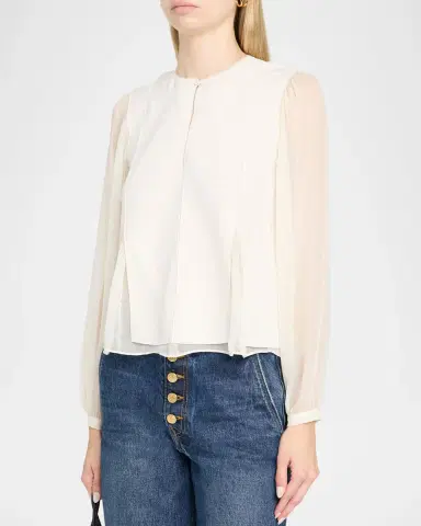 Ulla Johnson Lucette Long-Sleeve Blouse | Thumbnail 4