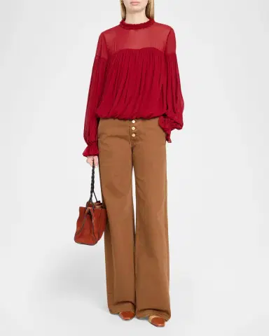 Ulla Johnson Pearl Silk Chiffon Blouse | Thumbnail 2 Ulla Johnson Pearl Silk Chiffon Blouse | Thumbnail 2