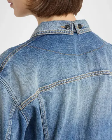 MM6 MAISON MARGIELA Folded-Collar Denim Jacket | Thumbnail 5