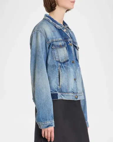MM6 MAISON MARGIELA Folded-Collar Denim Jacket | Thumbnail 6