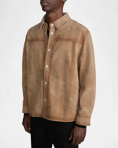 Frame Men's Suede Snap-Front Shirt Jacket | Thumbnail 7
