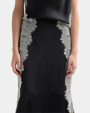Cinq à Sept Esme Lace Satin Liore Midi Skirt | Thumbnail 5