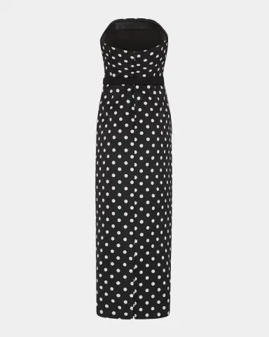 Milly Kait Strapless Polka Dot Midi Dress | Thumbnail 5