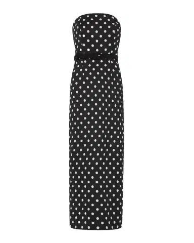 Milly Kait Strapless Polka Dot Midi Dress | Thumbnail 1