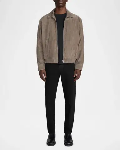 Frame Men's Suede Full-Zip Bomber Jacket | Thumbnail 2 Frame Men's Suede Full-Zip Bomber Jacket | Thumbnail 2