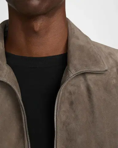 Frame Men's Suede Full-Zip Bomber Jacket | Thumbnail 5 Frame Men's Suede Full-Zip Bomber Jacket | Thumbnail 5