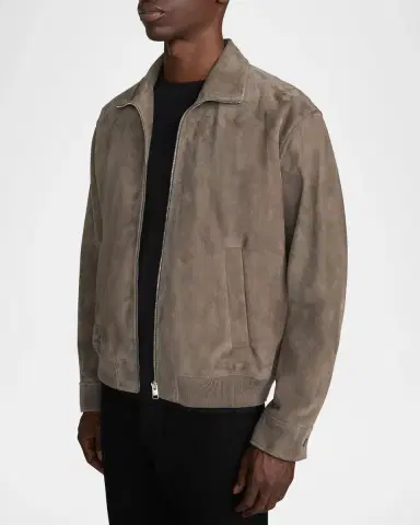 Frame Men's Suede Full-Zip Bomber Jacket | Thumbnail 7 Frame Men's Suede Full-Zip Bomber Jacket | Thumbnail 7