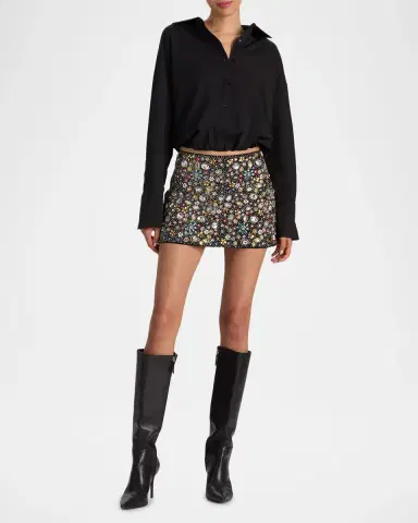Alice + Olivia Rubi Embellished Micro Mini Skirt | Thumbnail 2