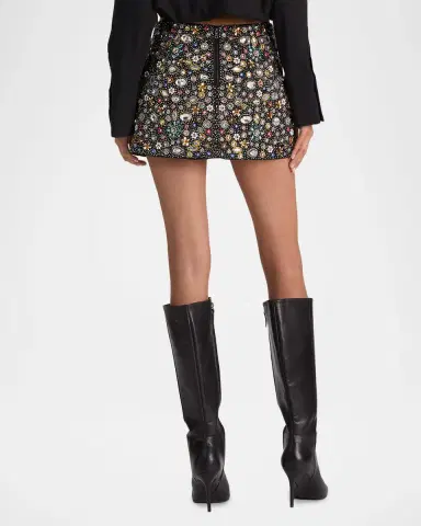 Alice + Olivia Rubi Embellished Micro Mini Skirt | Thumbnail 3