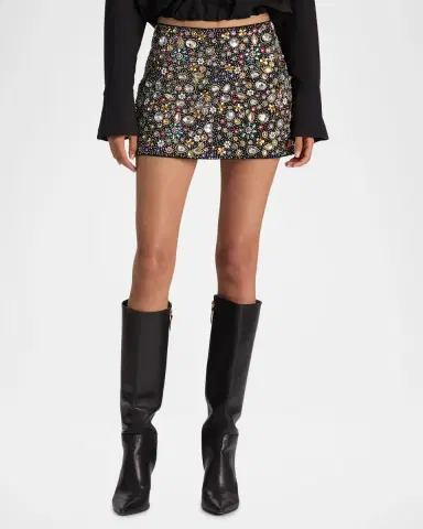 Alice + Olivia Rubi Embellished Micro Mini Skirt | Thumbnail 4