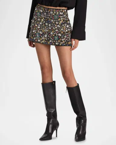 Alice + Olivia Rubi Embellished Micro Mini Skirt | Thumbnail 6