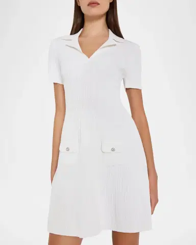 Milly Romy A-Line Rib Knit Mini Dress | Thumbnail 3