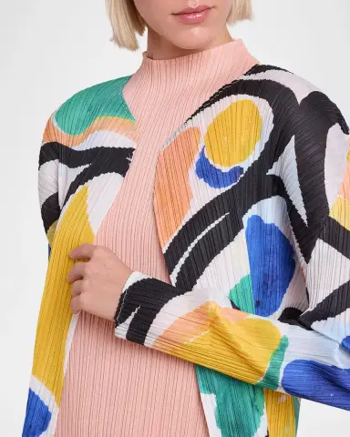 Issey Miyake Roll Printed Plisse Open Cardigan | Thumbnail 5