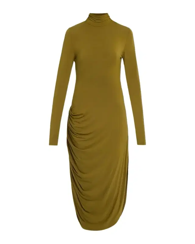 Proenza Schouler Imogen Draped Turtleneck Dress