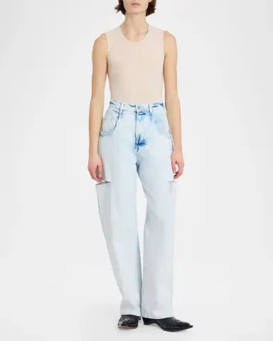 MM6 MAISON MARGIELA Cutout Straight-Leg Jeans | Thumbnail 2