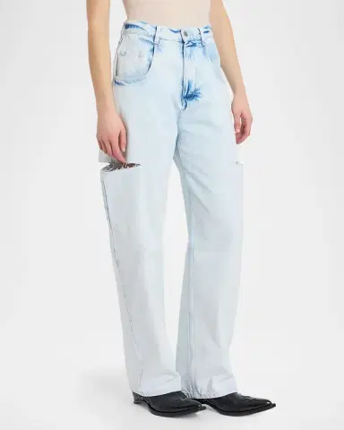 MM6 MAISON MARGIELA Cutout Straight-Leg Jeans | Thumbnail 4