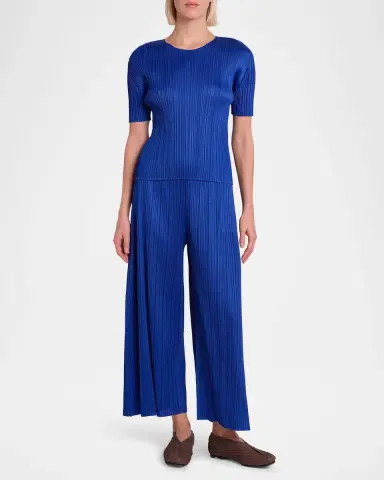 Issey Miyake Monthly Colors: July Pleated Wide-Leg Crop Pants | Thumbnail 2