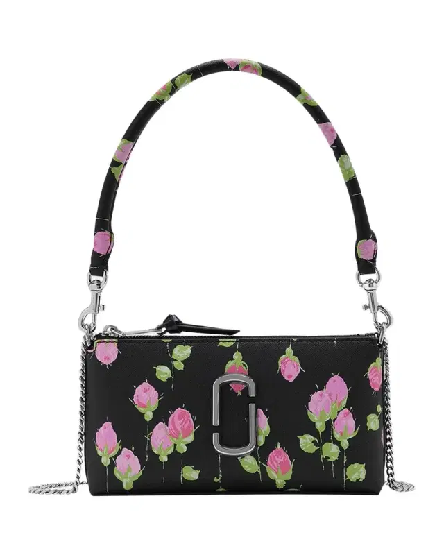 Marc Jacobs The Pochette Snapshot Floral Convertible Leather Shoulder Bag