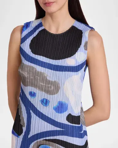 Issey Miyake Roll Printed Plisse Sleeveless Midi Dress | Thumbnail 5 Issey Miyake Roll Printed Plisse Sleeveless Midi Dress | Thumbnail 5